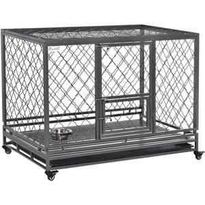 Go Pet Club Heavy Duty Single Door Wire Dog Crate, Metal