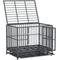 Show in main carousel: jansno Heavy Duty Double Door Metal Dog Crate & Kennel with Lockable Wheels & Removable Tray, Gray, 43 inch slide 2 of 7
