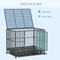 Show in main carousel: jansno Heavy Duty Double Door Metal Dog Crate & Kennel with Lockable Wheels & Removable Tray, Gray, 43 inch slide 7 of 7