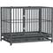 Show in main carousel: jansno Heavy Duty Double Door Metal Dog Crate & Kennel with Lockable Wheels & Removable Tray, Gray, 43 inch slide 6 of 7
