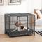 Show in main carousel: jansno Heavy Duty Double Door Metal Dog Crate & Kennel with Lockable Wheels & Removable Tray, Gray, 43 inch slide 1 of 7