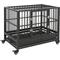 Show in main carousel: Cesicia Metal Heavy Duty Double Door Dog Crate with Lockable Wheels, Gray slide 1 of 8