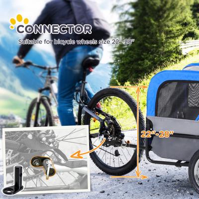 Show full view: Aosom 2-in-1 Small Dog Bike Trailer & Stroller, Blue slide 7 of 9