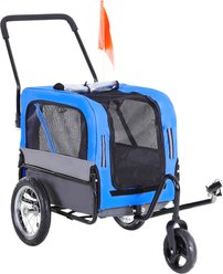 Aosom 2-in-1 Small Dog Bike Trailer & Stroller, Blue