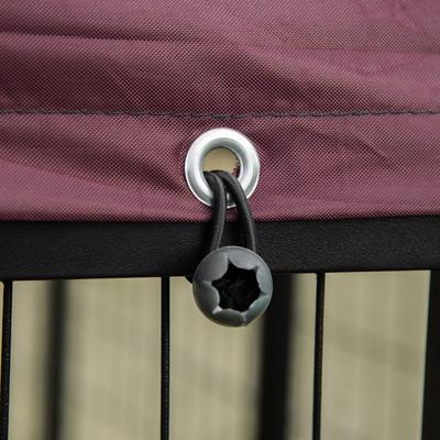 Show full view: jansno Outdoor Canopy Rotating Bowl Holders Dog Kennel, Black & Red slide 5 of 7