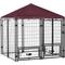 Show in main carousel: jansno Outdoor Canopy Rotating Bowl Holders Dog Kennel, Black & Red slide 7 of 7