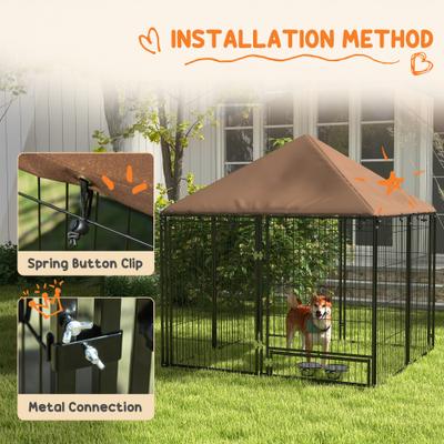 Show full view: Cesicia Steel Dog Crate with Canopy, Black slide 4 of 7