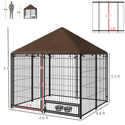 Show full view: Cesicia Steel Dog Crate with Canopy, Black slide 7 of 7