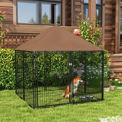 Show full view: Cesicia Steel Dog Crate with Canopy, Black slide 2 of 7