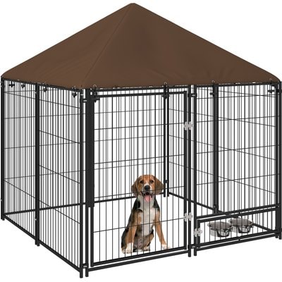 Cesicia Cesicia Steel Dog Crate with Canopy, Black