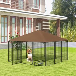 jansno Puppy Playpen with Canopy, Coffee