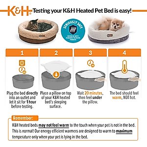 K&H Pet Products Thermo-Snuggle Cup Bomber Heated Dog & Cat Bed, Gray