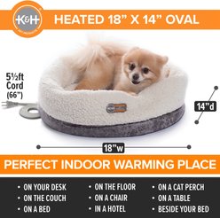 K&H Pet Products Thermo-Snuggle Cup Bomber Heated Dog & Cat Bed, Gray slide 2 of 9