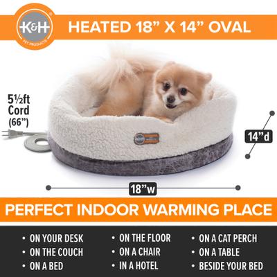 Show full view: K&H Pet Products Thermo-Snuggle Cup Bomber Heated Dog & Cat Bed, Gray slide 2 of 12