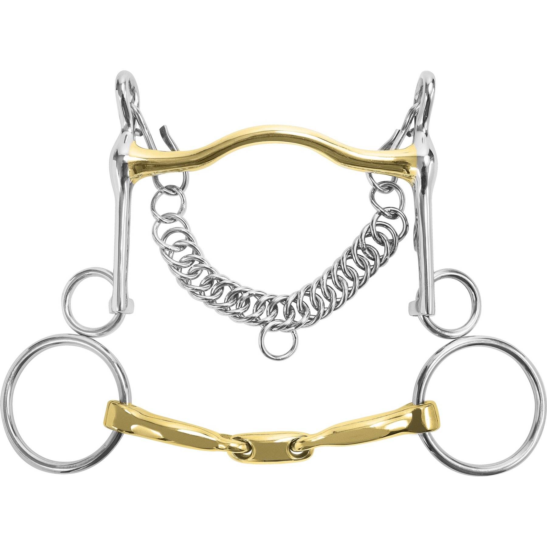 M. Toulouse Sanft Long Shank Curb/Bradoon Set Horse Bit, 5 1/2-in