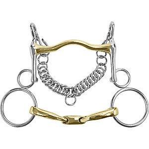 M. Toulouse Sanft Short Shank Curb/Bradoon Set Horse Bit, 5-in