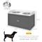 Show in main carousel: AOSTIRMOTOR Elevated Dog Bowl Feeding Station with Storage, Grey & White, 2-cup slide 4 of 6