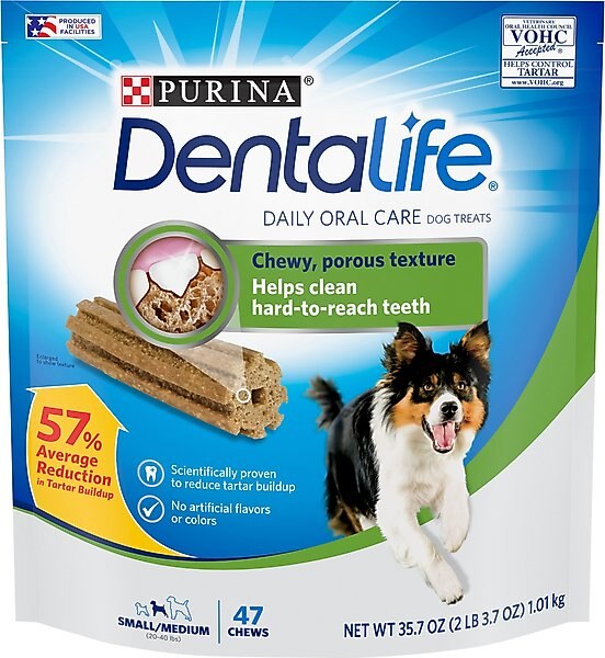 DENTALIFE Daily Oral Care Tartar Control Adult Small Medium Breed Dental Dog Treats 47 count Chewy