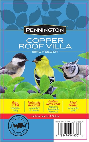 Pennington Copper Roof Songbird Villa Seed Bird Feeder