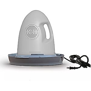 K&H Pet Products Heated Thermo-Poultry Waterer, Gray, 2.5-gallon