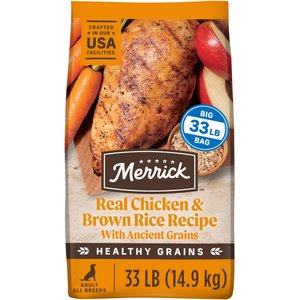 Merrick Classic Healthy Grains Real Chicken + Brown Rice Recipe with Ancient Grains Adult Dry Dog Food, 33-lb bag