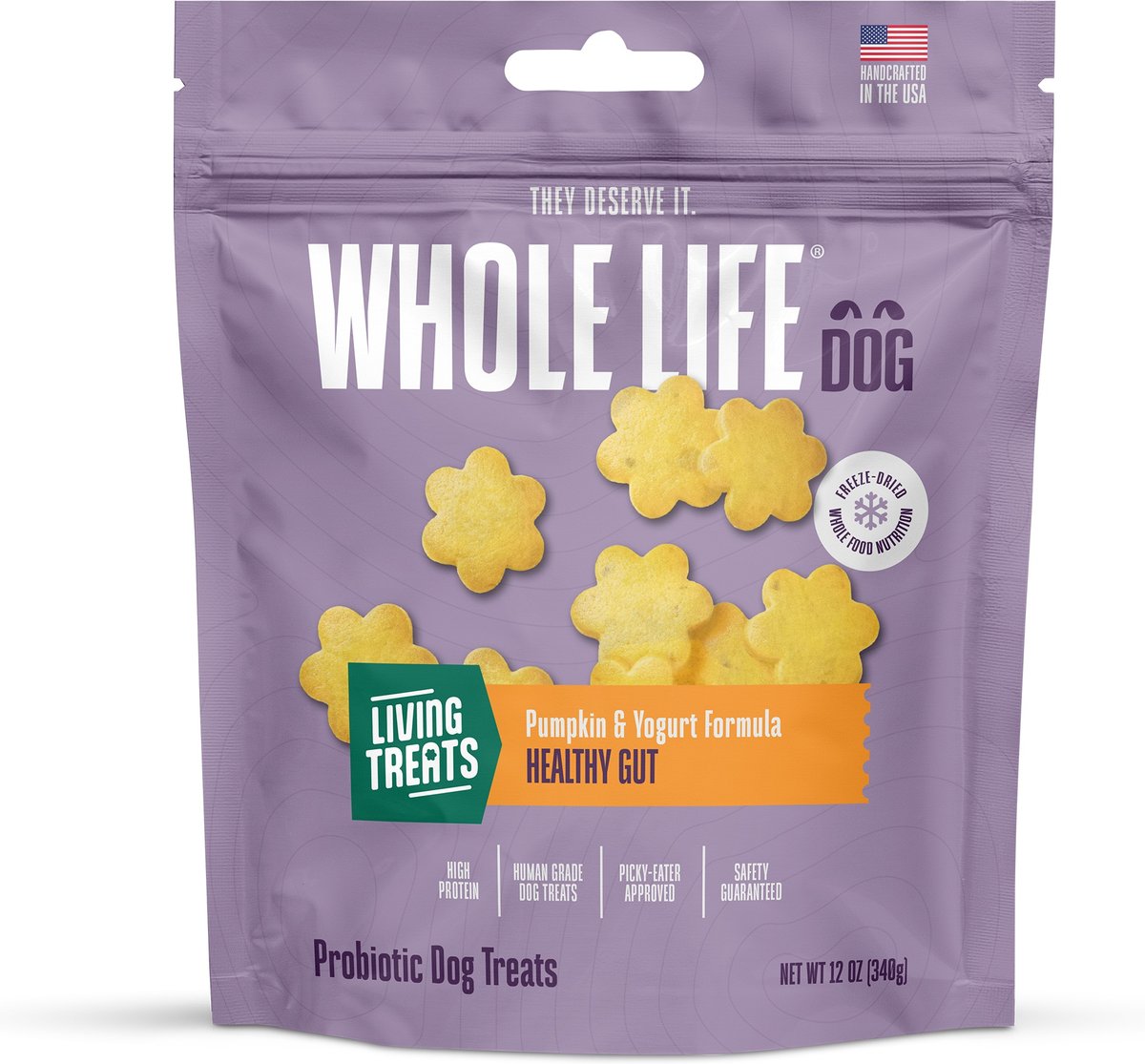 Whole Life Living Treats Healthy Gut Pumpkin Flavor Freeze-Dried Dog Treats