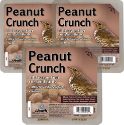 Heath Peanut Crunch Suet Cake Wild Bird Food, 3 count
