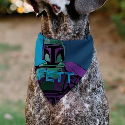 Show full view: Buckle-Down Star Wars Fett Text & Boba Fett Pop Art Pose Dog Bandana slide 4 of 6