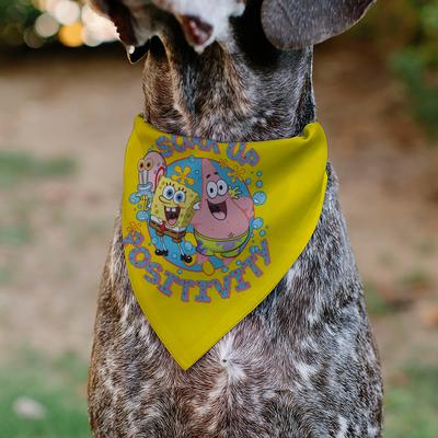 Show full view: Buckle-Down Spongebob Squarepants & Friends Soak Up Positivity Yellow Dog Bandana slide 4 of 6