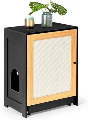 Show full view: Cesicia Hidden Cat Washroom Cat Litter Box Enclosure, Black slide 10 of 10