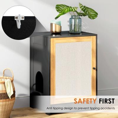 Show full view: Cesicia Hidden Cat Washroom Cat Litter Box Enclosure, Black slide 6 of 10