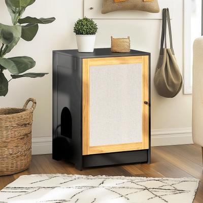 Show full view: Cesicia Hidden Cat Washroom Cat Litter Box Enclosure, Black slide 5 of 10