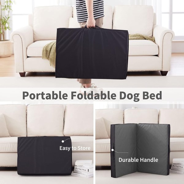 Show full view: LFC PETS Outdoor Waterproof Orthopedic Dog & Cat Bed with Removable Cover, Grey, Large slide 5 of 6