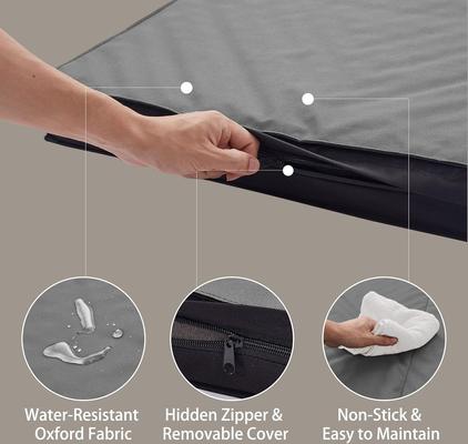 Show full view: LFC PETS Outdoor Waterproof Orthopedic Dog & Cat Bed with Removable Cover, Grey, Large slide 4 of 6