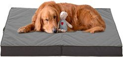 LFC PETS Outdoor Waterproof Orthopedic Dog & Cat Bed with Removable Cover, Grey, Large