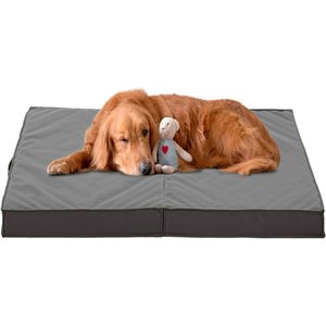 LFC PETS Outdoor Waterproof Orthopedic Dog & Cat Bed with Removable Cover, Grey, Large