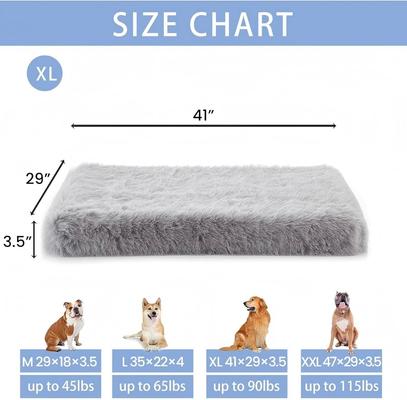 Show full view: LFC PETS Fluffy Orthopedic Dog & Cat Bed with Waterproof Removable Cover, Grey, X-Large slide 2 of 9