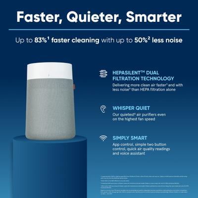 Show full view: Blueair Blue Pure 311i Max Air Purifier, Medium, White/Grey slide 2 of 10