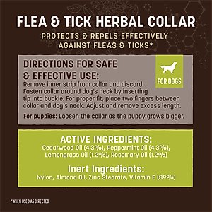 Earth Animal Apothecary Natural Flea & Tick Herbal Collar for Dogs, Medium: 21 to 23-in neck