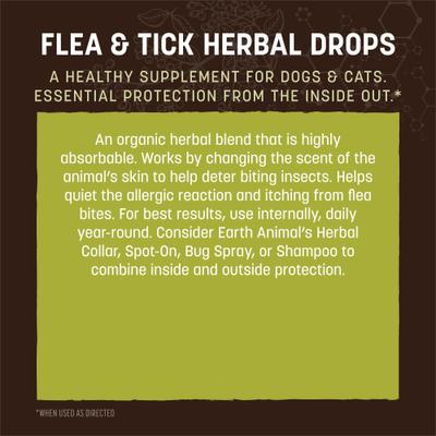 Show full view: Earth Animal Apothecary Natural Flea & Tick Daily Internal Herbal Drops Oral Supplement for Dogs & Cats, 2-fl oz bottle slide 6 of 9