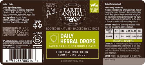 Show full view: Earth Animal Apothecary Natural Flea & Tick Daily Internal Herbal Drops Oral Supplement for Dogs & Cats, 2-fl oz bottle slide 4 of 9