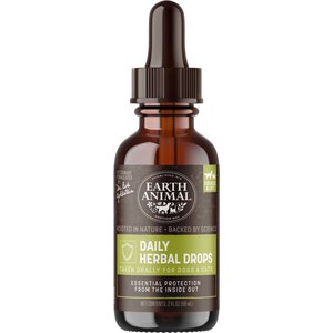 Earth Animal Apothecary Natural Flea & Tick Daily Internal Herbal Drops Oral Supplement for Dogs & Cats, 2-fl oz bottle