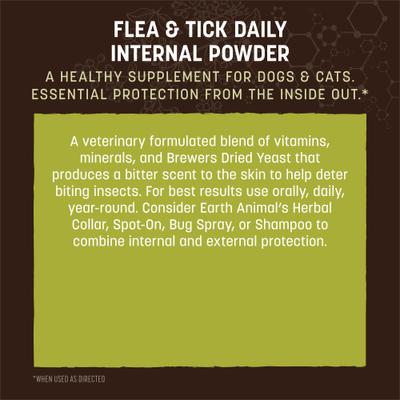 Show full view: Earth Animal Apothecary Natural Flea & Tick Daily Internal Powder Oral Supplement for Dogs & Cats, 1-lb jar slide 6 of 10