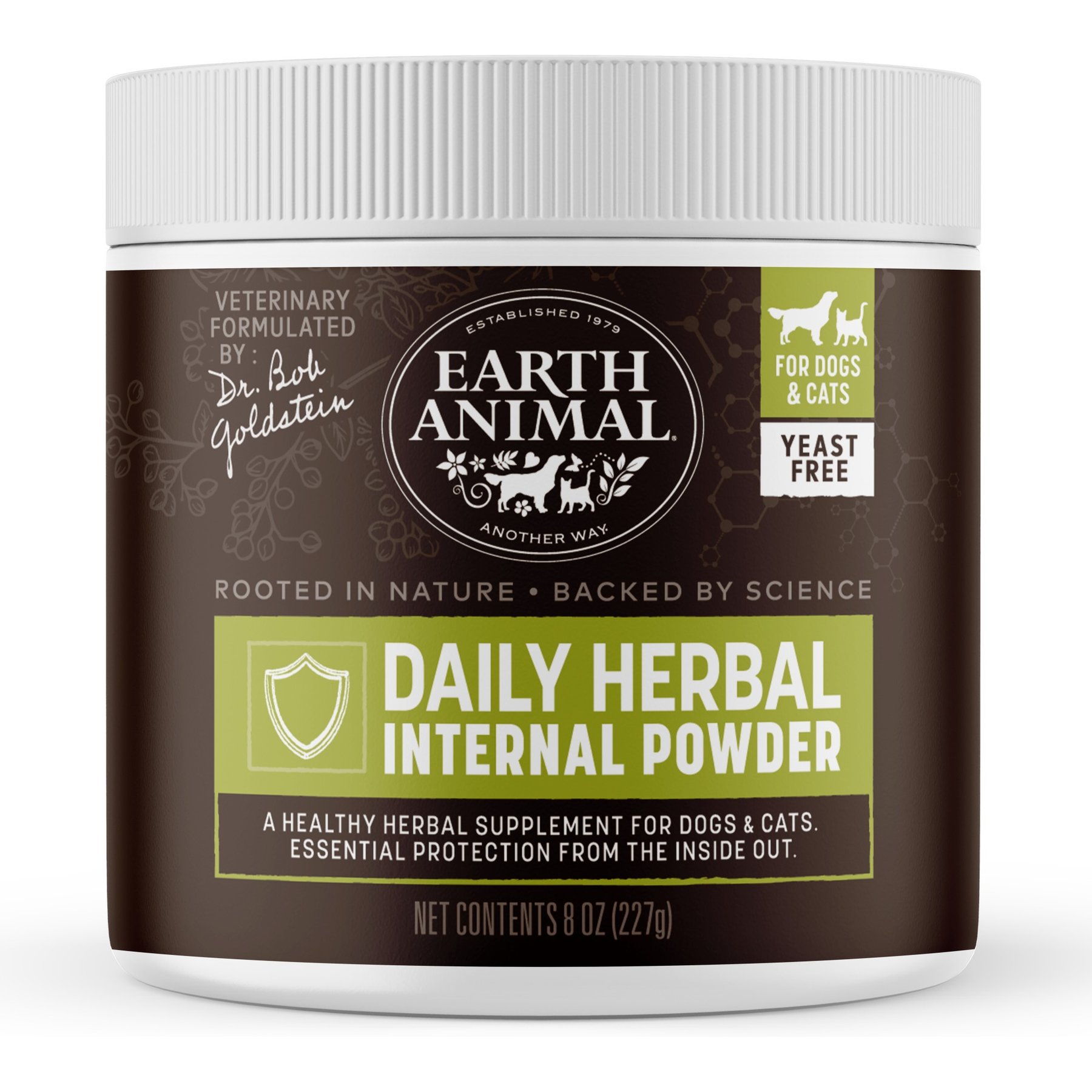 Earth Animal Apothecary Natural Flea & Tick Daily Internal Herbal Powder Oral Supplement for Dogs & Cats, 8-oz jar