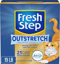 Fresh Step Outstretch Long Lasting Febreze Freshness Scented Clumping Clay Cat Litter, 19-lb box