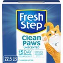 Fresh Step Clean Paws Simply Unscented Clumping Clay Cat Litter, 22.5-lb box
