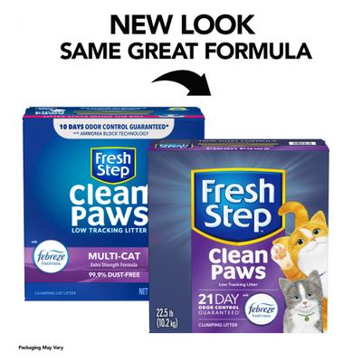 Show full view: Fresh Step Clean Paws Multi-Cat Scented Clumping Cat Litter, 22.5-lb slide 3 of 13