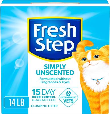 FRESH STEP Simply Unscented Clumping Clay Cat Litter, 14-lb box - Main Image