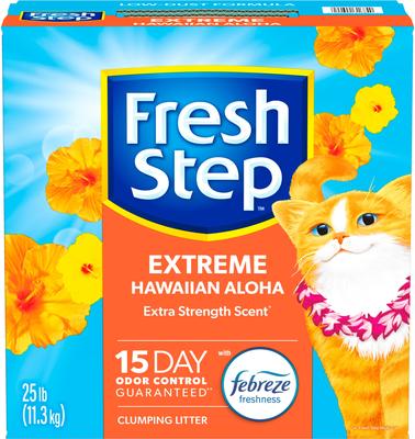 Show full view: Fresh Step Extreme Hawaiian Aloha Febreze Scented Clumping Clay Cat Litter, 25-lb box slide 9 of 12