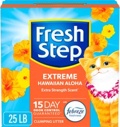 Fresh Step Extreme Hawaiian Aloha Febreze Scented Clumping Clay Cat Litter, 25-lb box